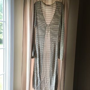 OPEN KNIT LONG CARDIGAN